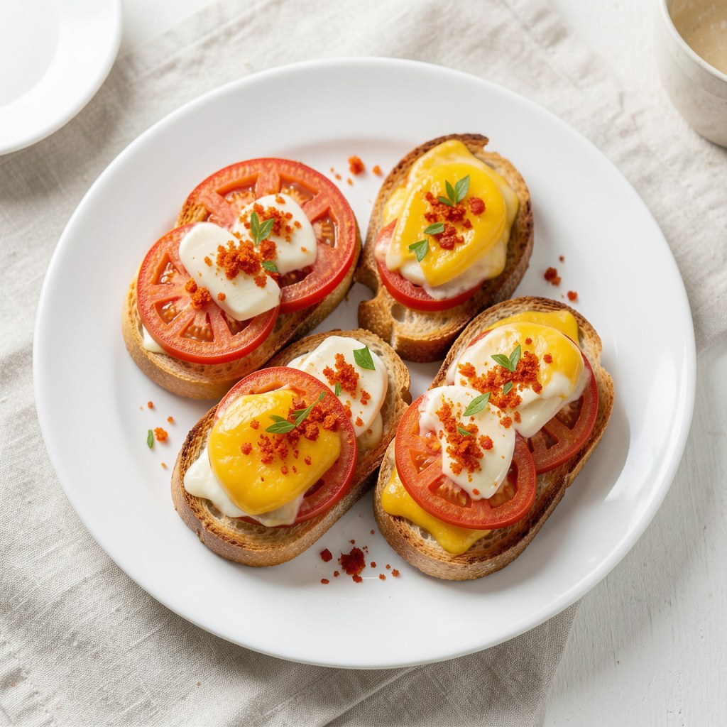 Parówki zapiekane na grzankach