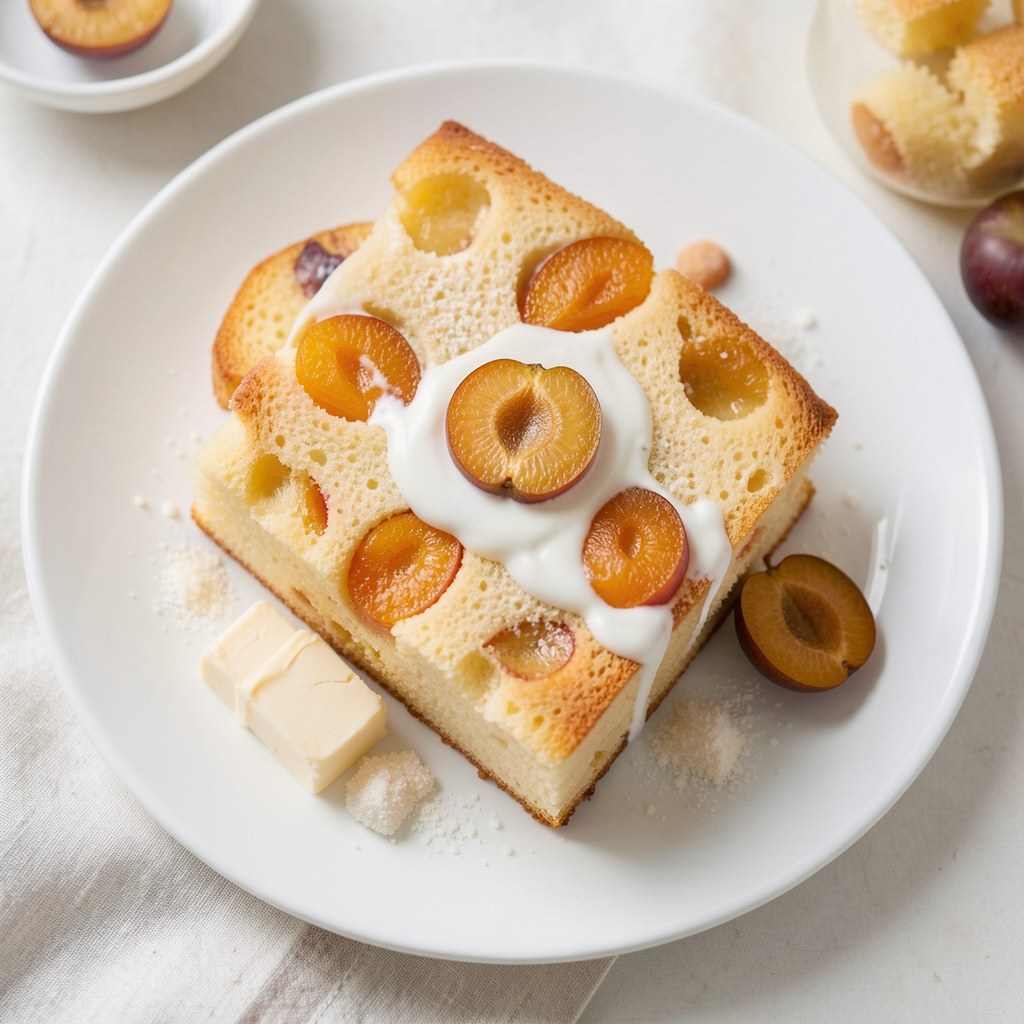 Jogurtowe ciasto ze śliwkami - damachami