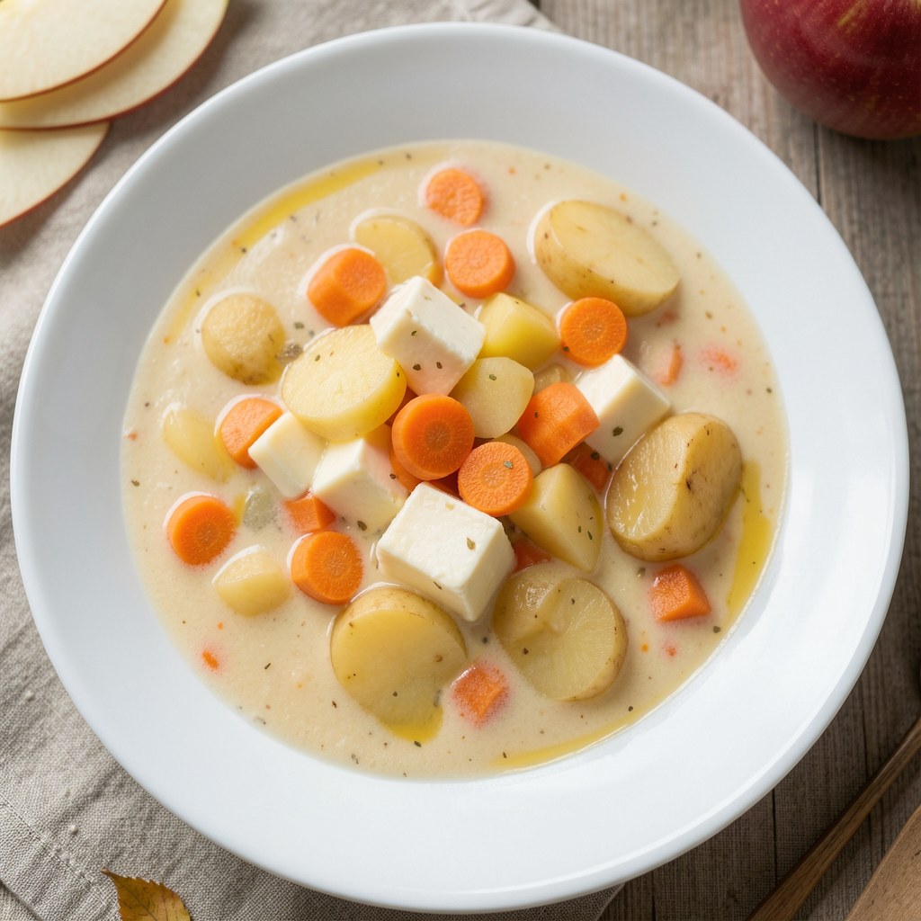 Krem z pora i jabłek