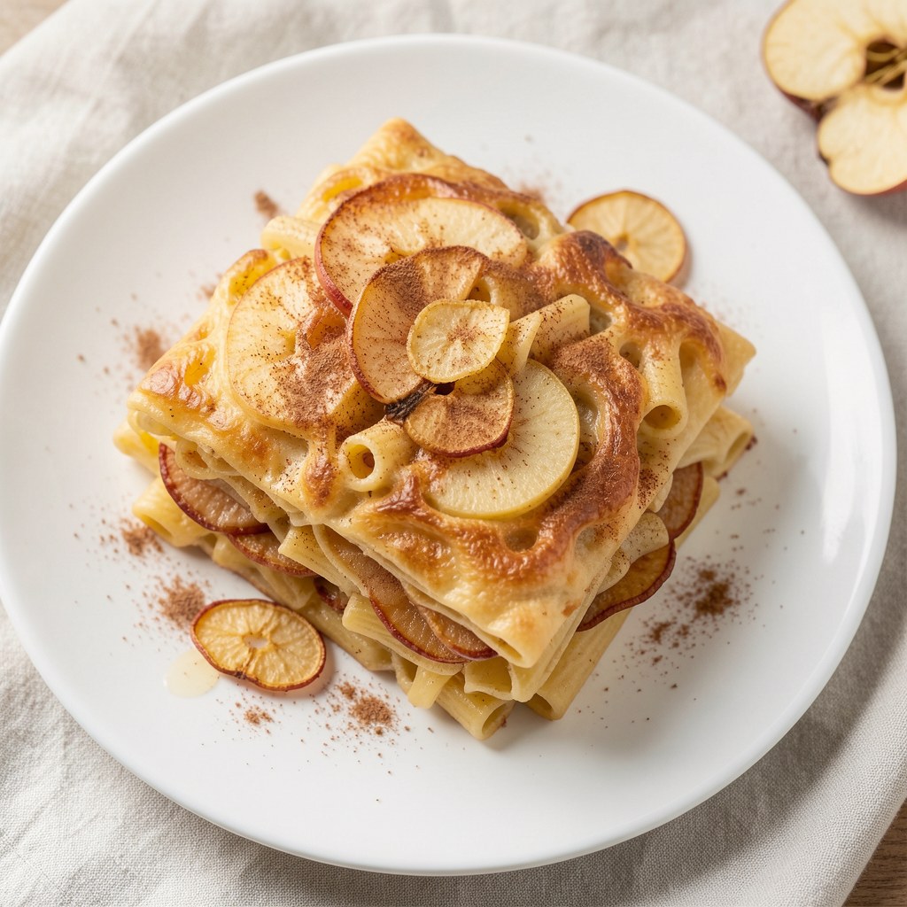 Makaron zapiekany z jabłkami