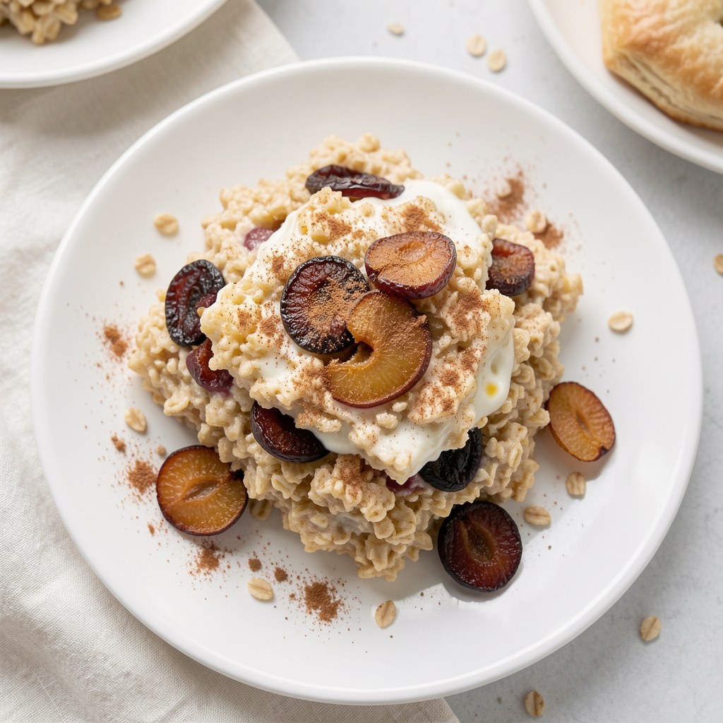 Zapiekana kasza ze śliwkami