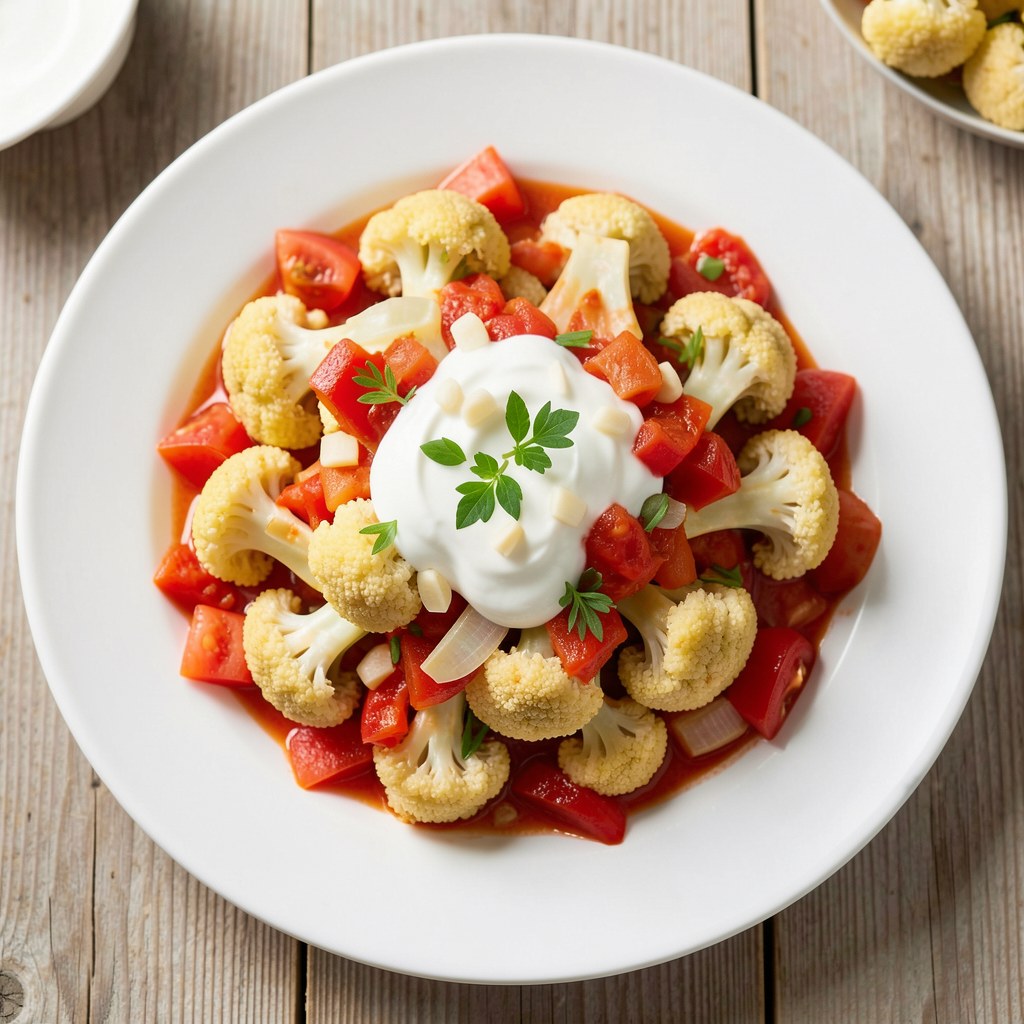 Brokuły w sosie pomidorowo-jogurtowym