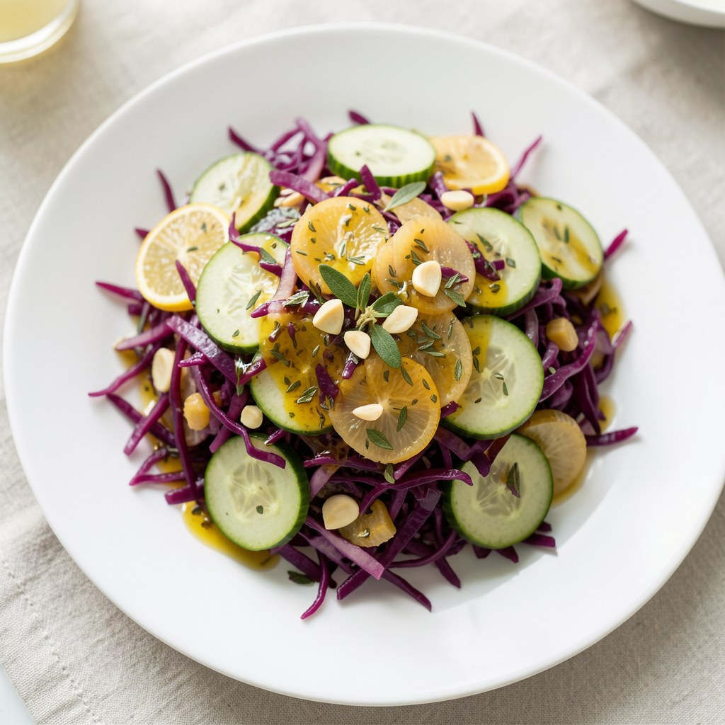 Sałatka z czerwonej kapusty i ogórków