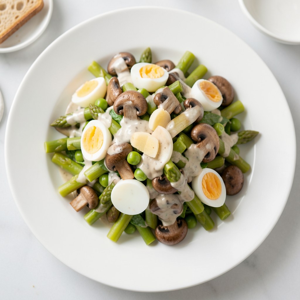 Sałatka z fasolki szparagowej z pieczark