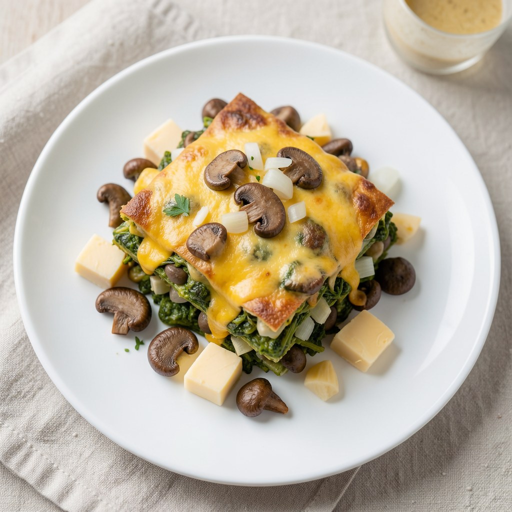 Soczewica zapiekana z pieczarkami