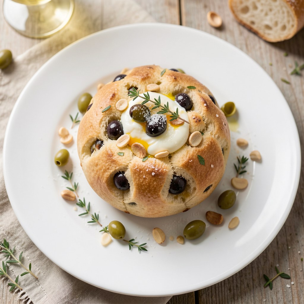 Chleb toskański z oliwkami