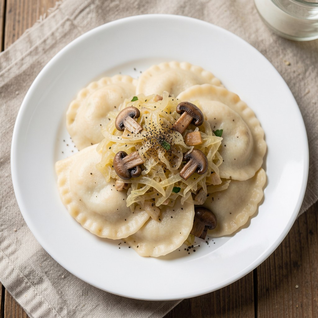 Farsz na pierogi z kiszonej kapusty i pieczarek