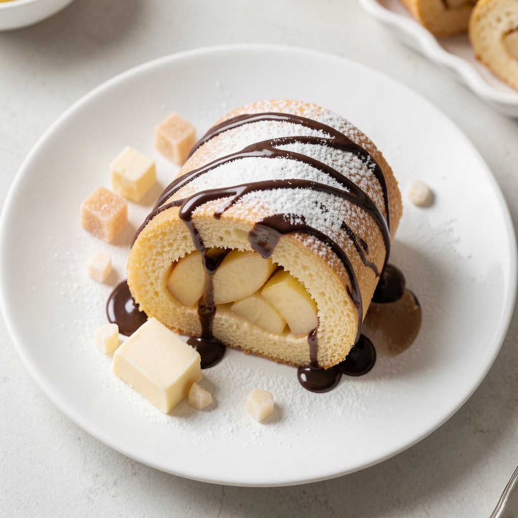 Biszkoptowa rolada z jabłkami