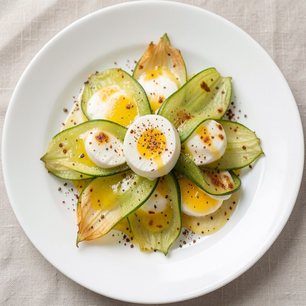 Kwiaty cukini z mozzarellą