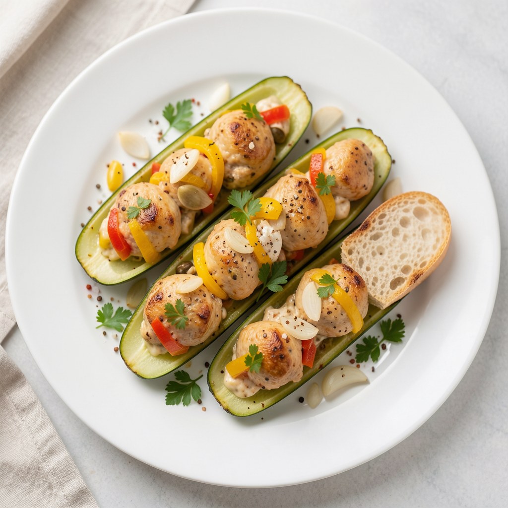 Cukinia zapiekana z kurkami