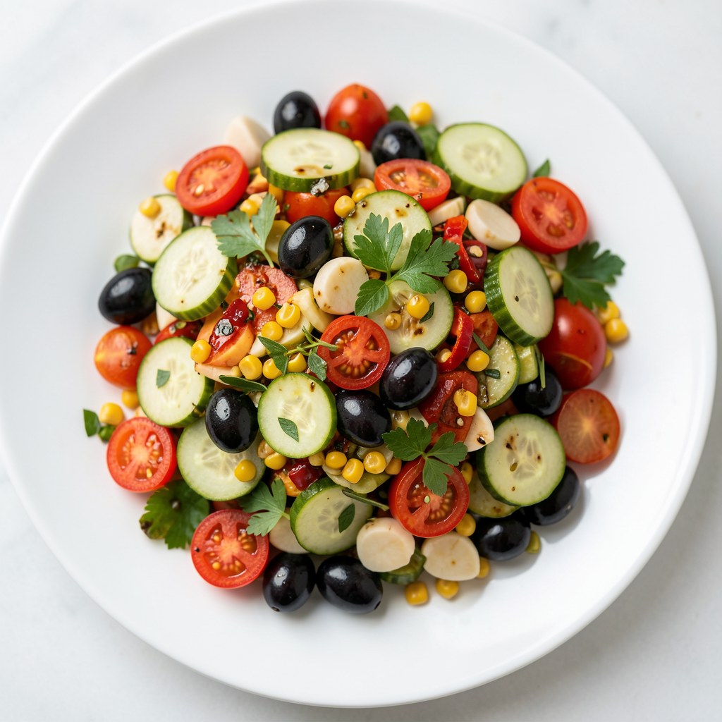 Sałatka z oliwkami i papryką