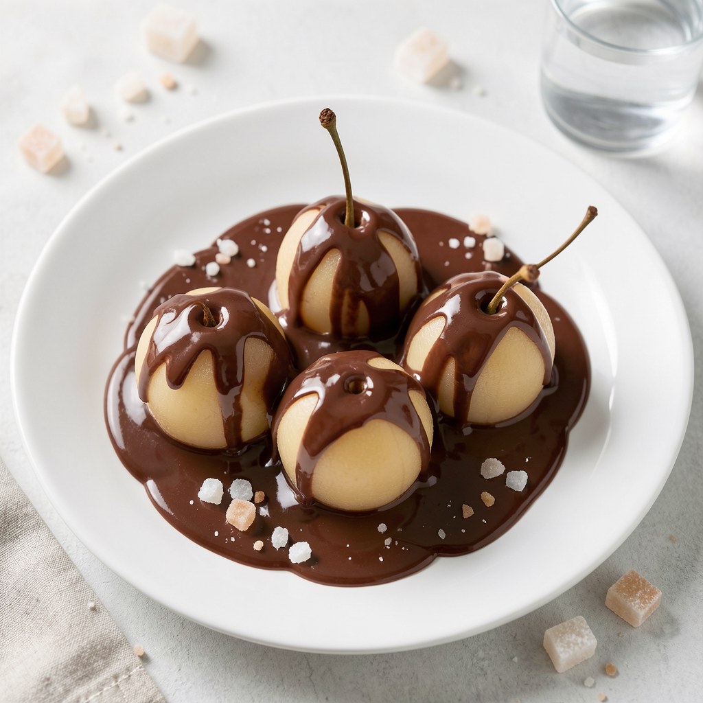 Gruszki w sosie czekoladowym