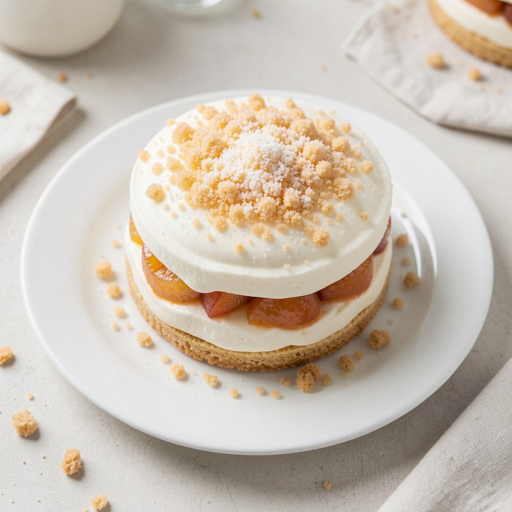 Sernik z brzoskwiniami na kruchym cieście