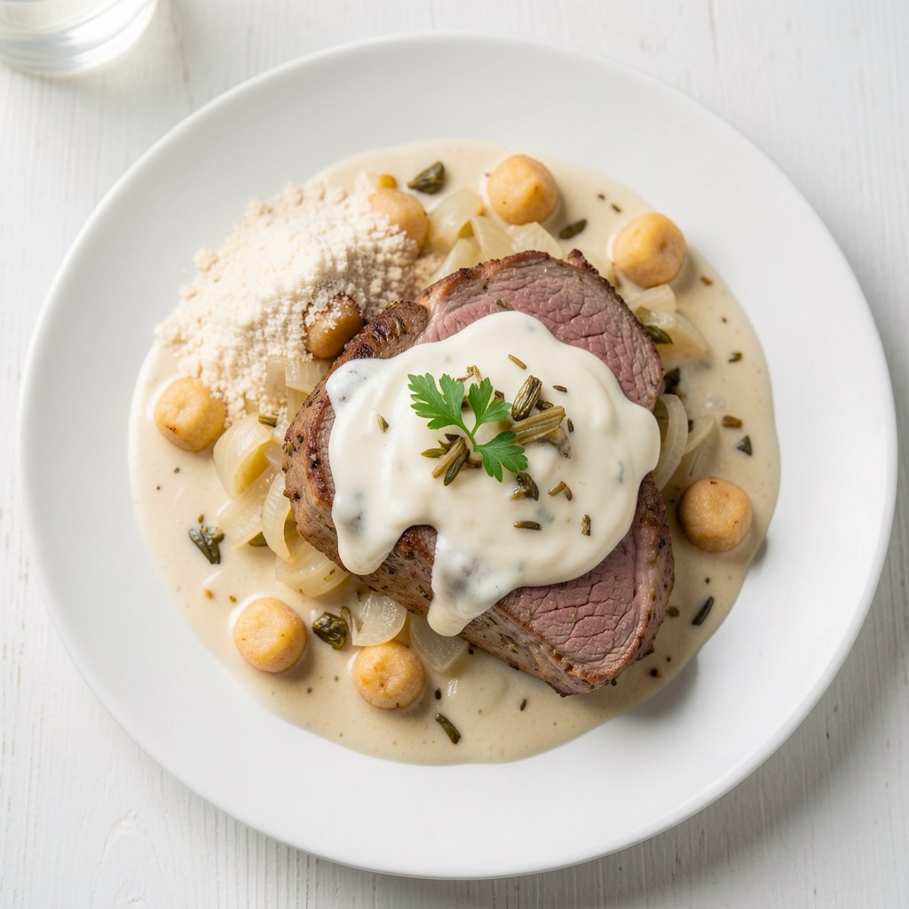 Wołowina w sosie majerankowym