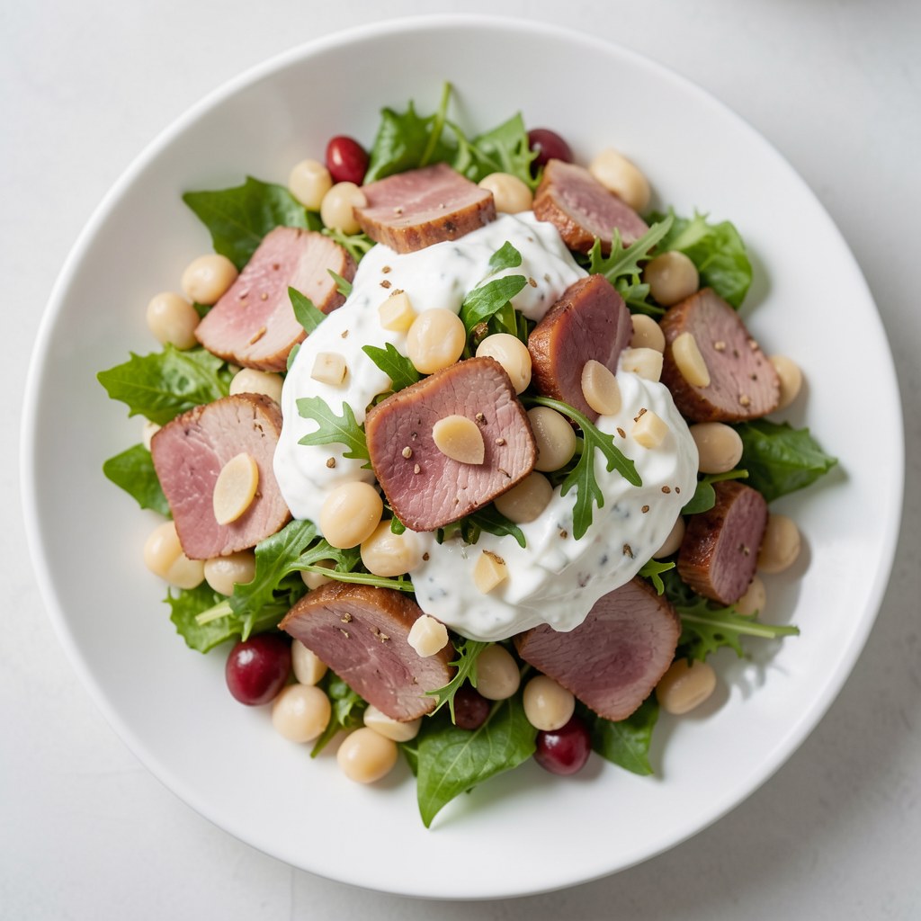 Sałatka z bobem i boczkiem