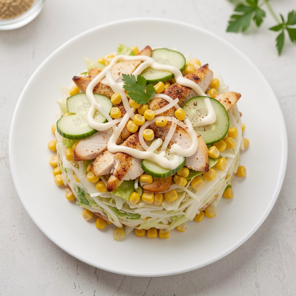 Sałatka warstwowa z gyrosem