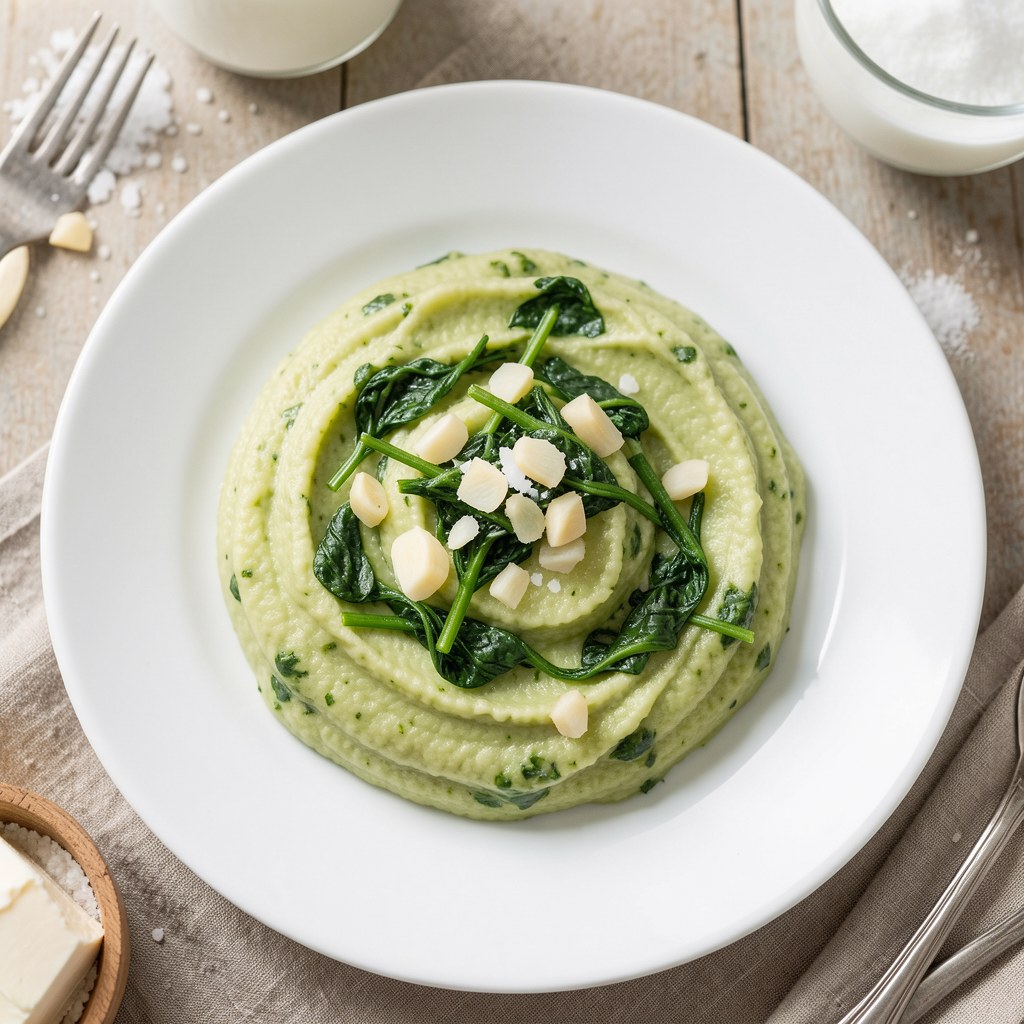 Purée ziemniaczane ze szpinakiem