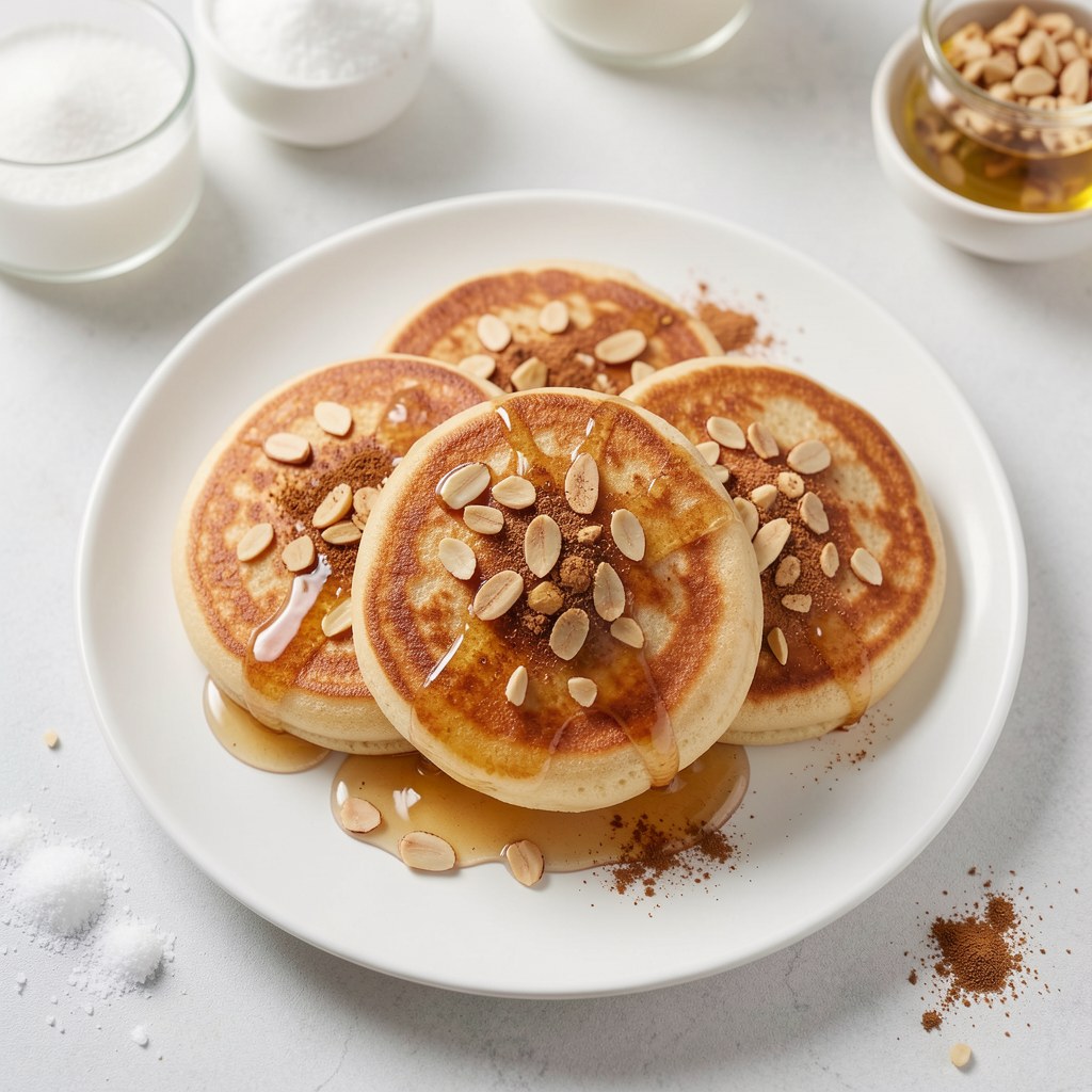 Koreańskie drożdżowe naleśniki z syropem orzechowym