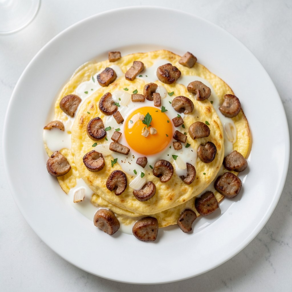 Omlet z drobiowymi wątróbkami