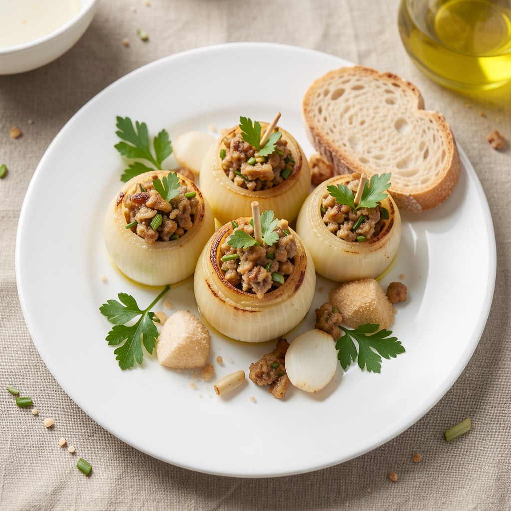 Cebula nadziewana czosnkiem