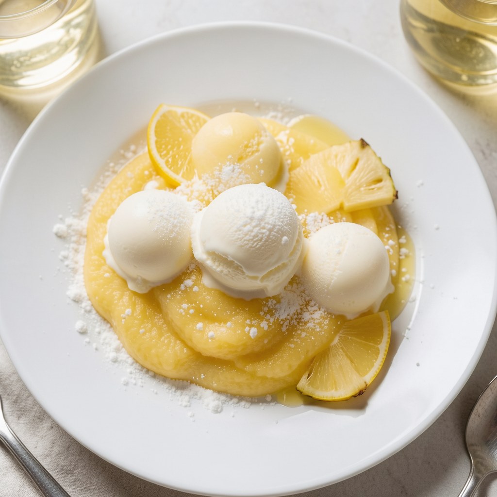 Puree z ananasów z lodami