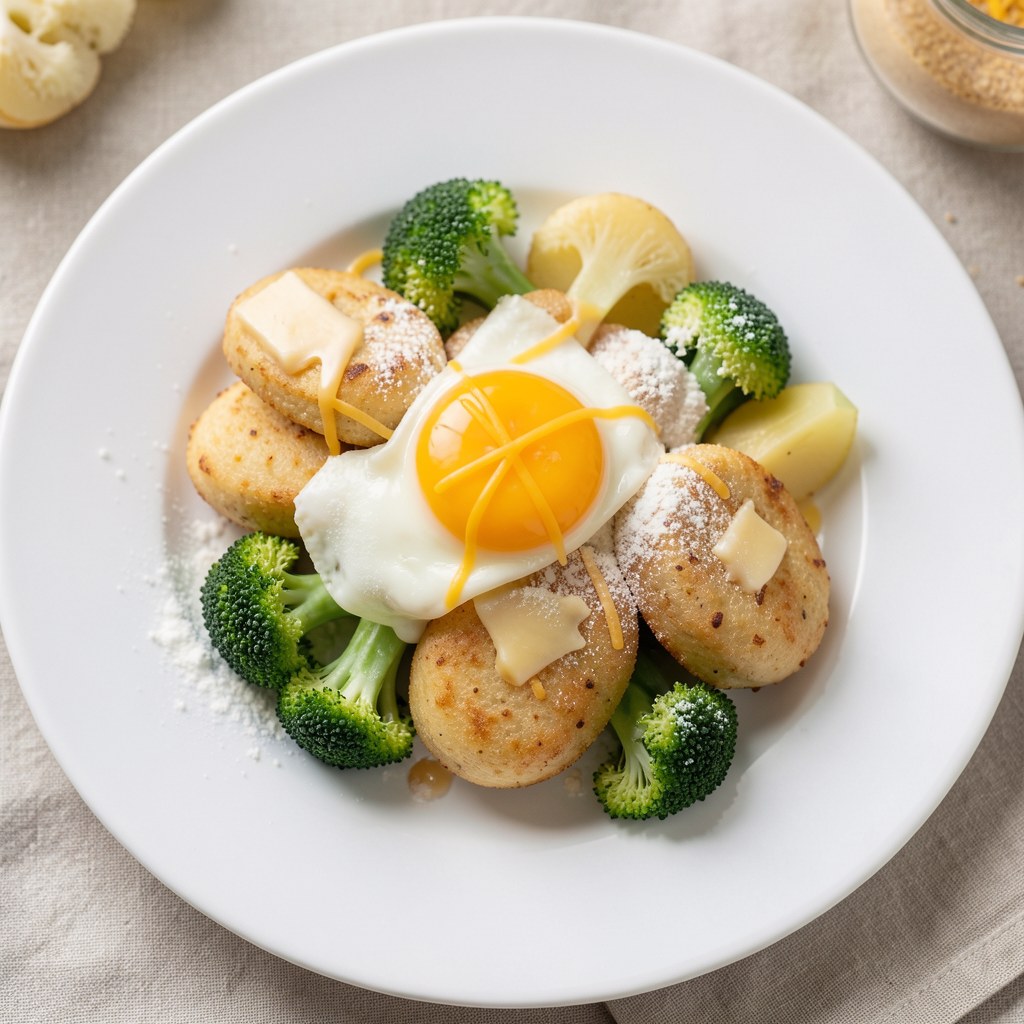 Kopytka z brokułami i serem