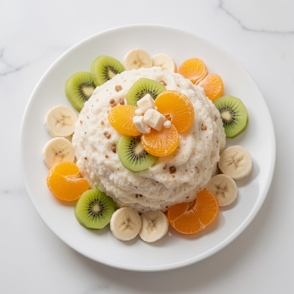 Puchowa kaszka z owocami