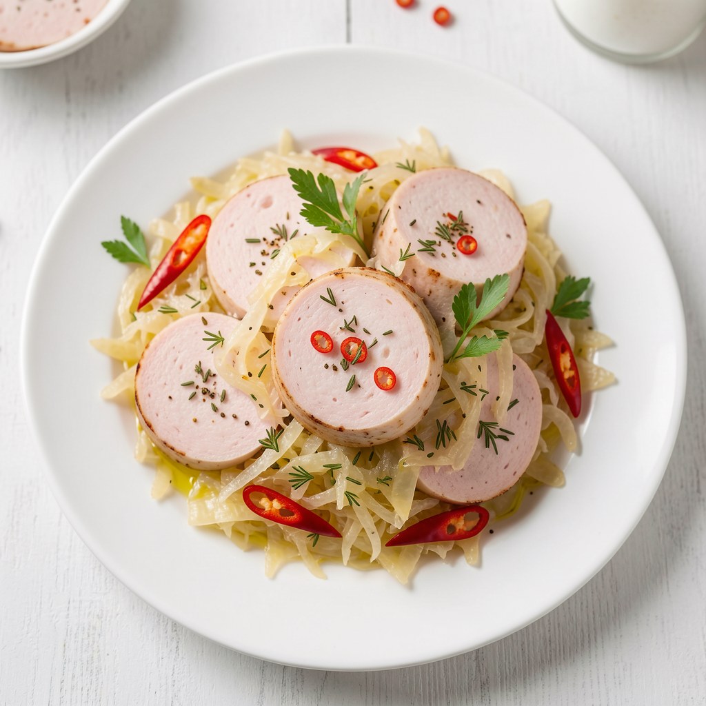 Biała kiełbasa z kapustą