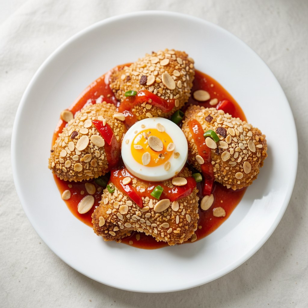 Orzechowe skrzydełka z sosem