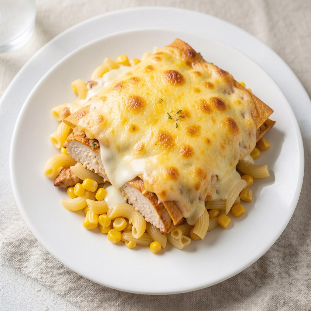 zapiekanka z makaronem z kurczakiem