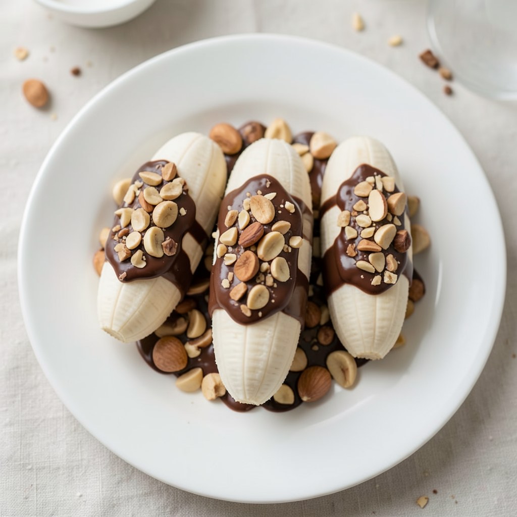 Banany nadziewane orzechami i czekoladą