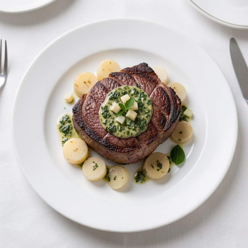 Stek z masłem ziołowym