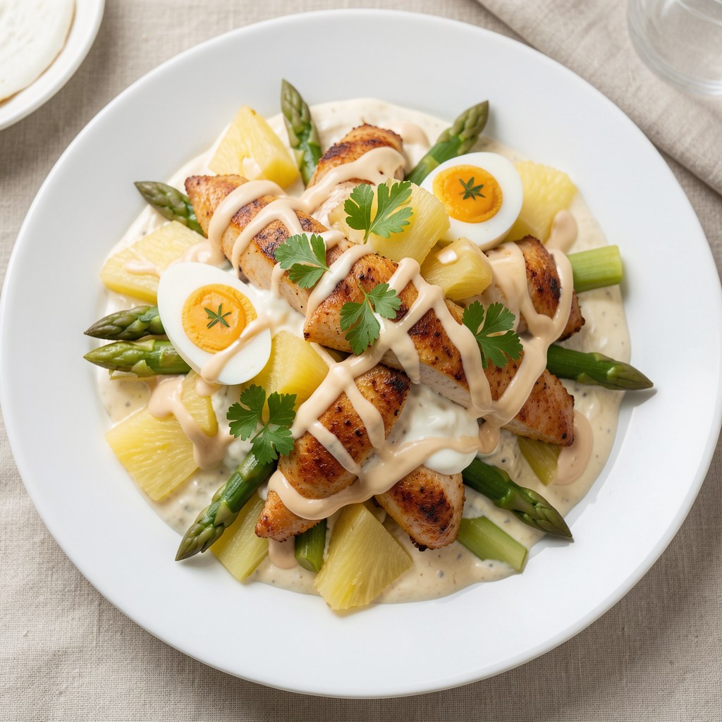 Sałatka z ananasem i kurczakiem