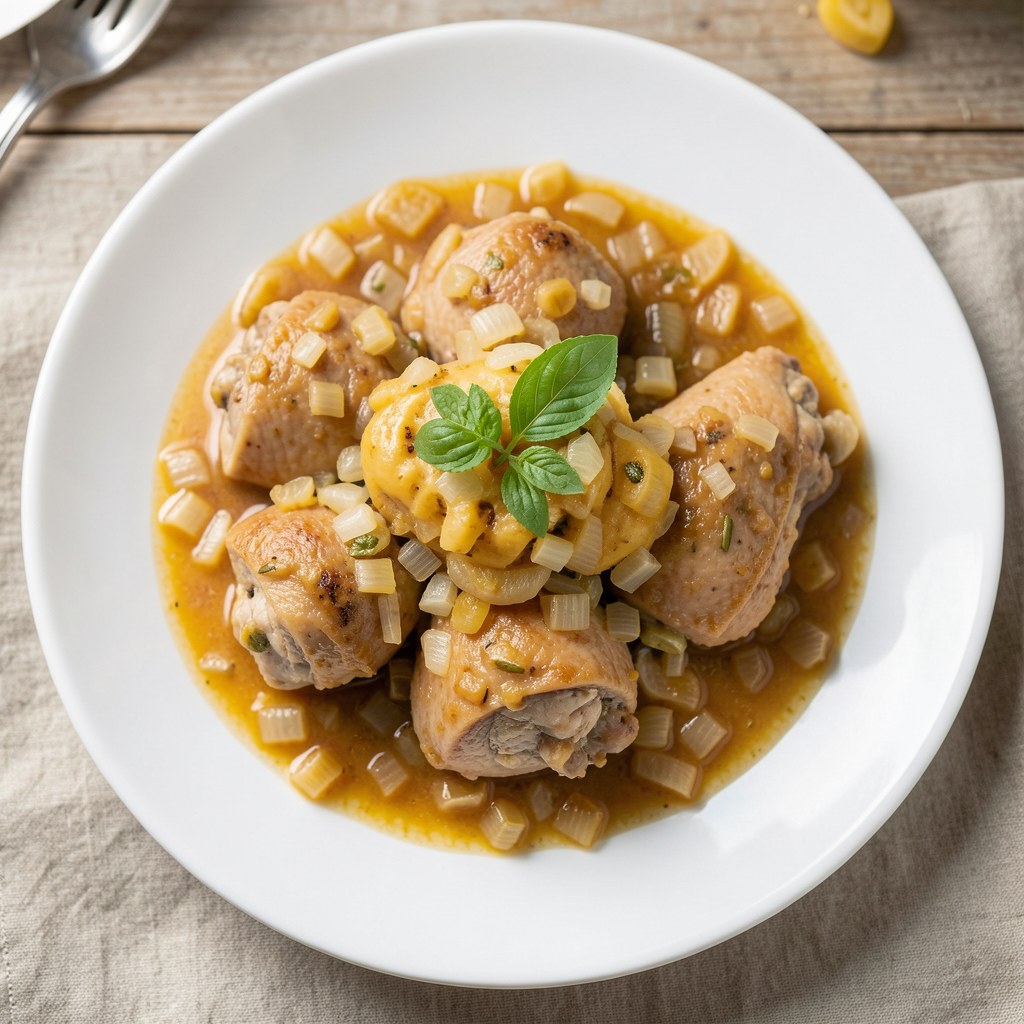 Potrawka z królika w sosie cebulowym