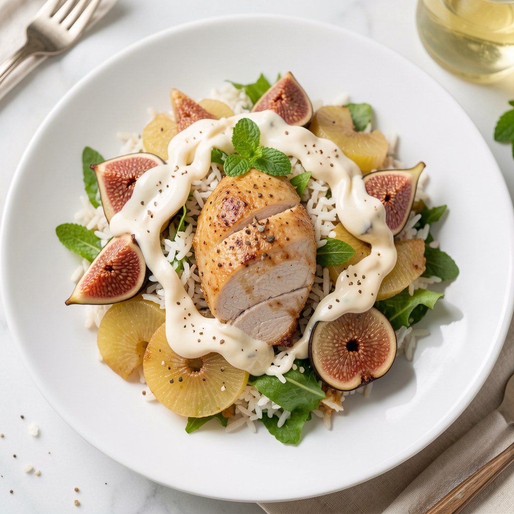 Sałatka z winno-sojowym kurczakiem