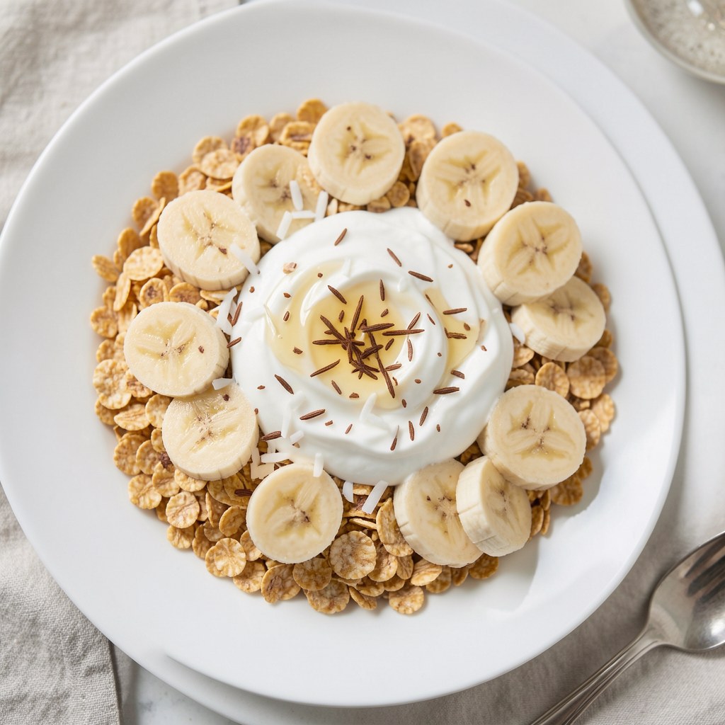 Płatki owsiane z bananami
