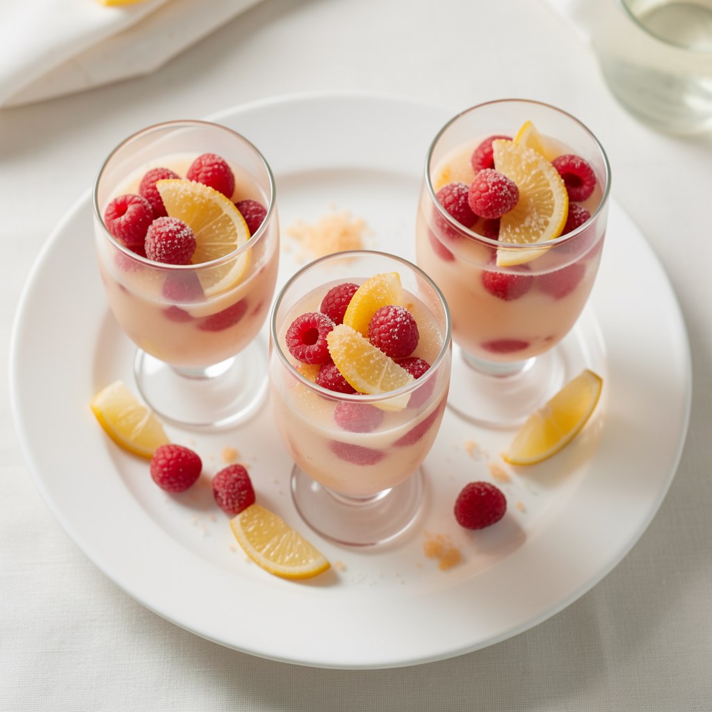 Szampański deser z truskawek