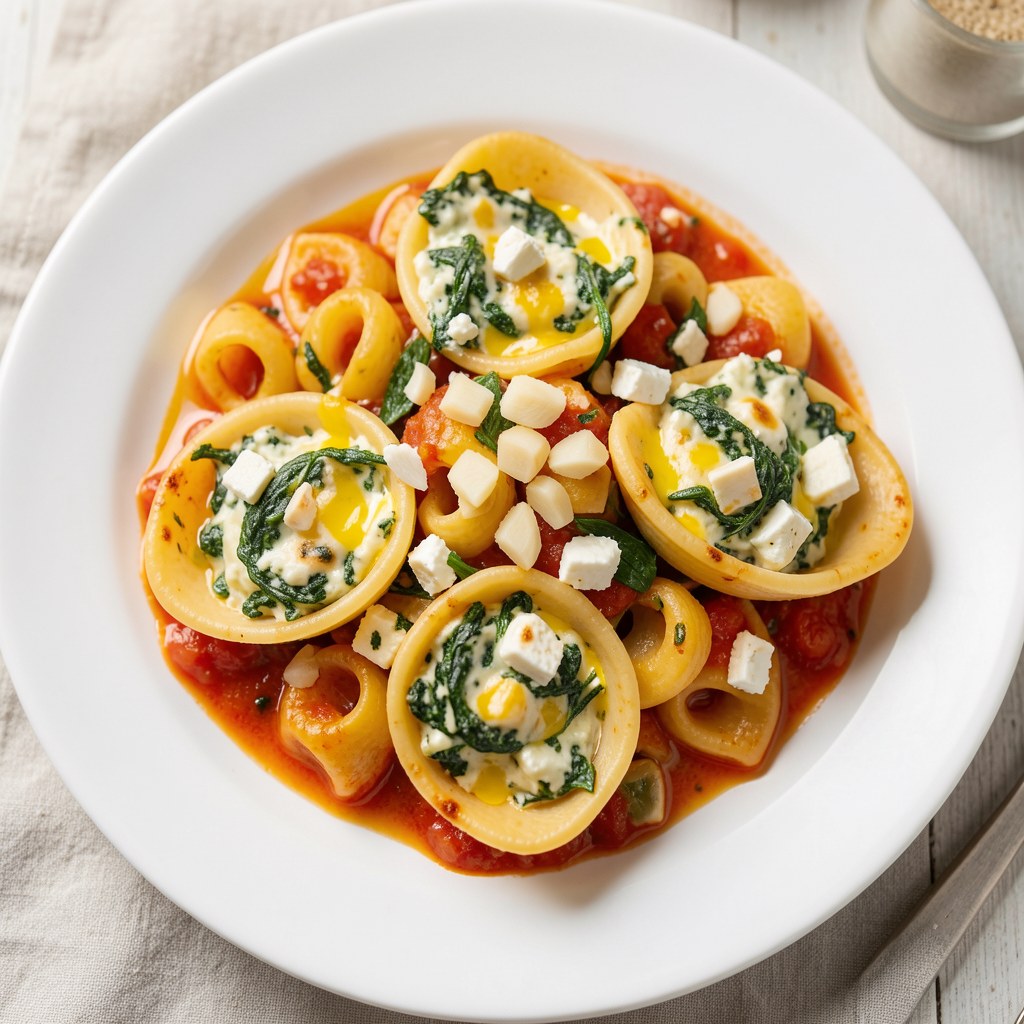 Muszle ze szpinakiem i fetą