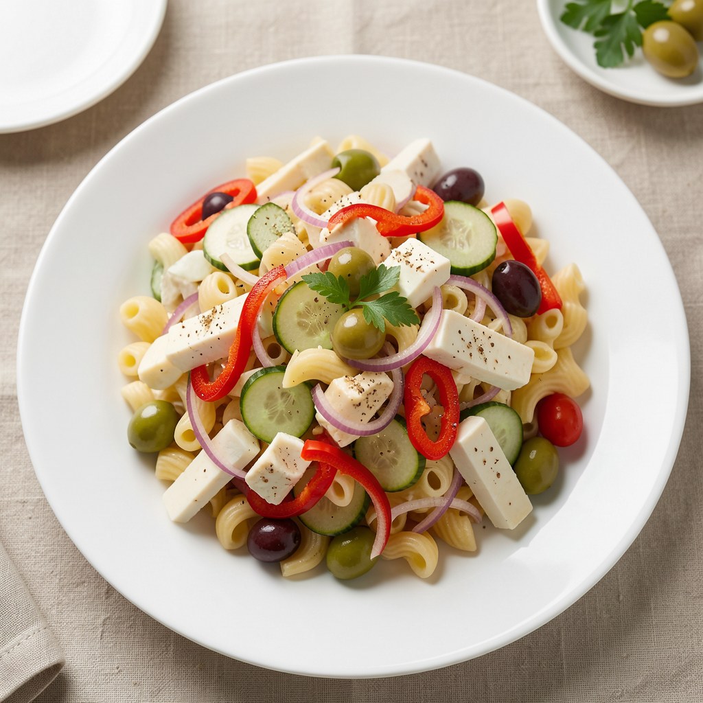 Sałatka makaronowa z owczym serem