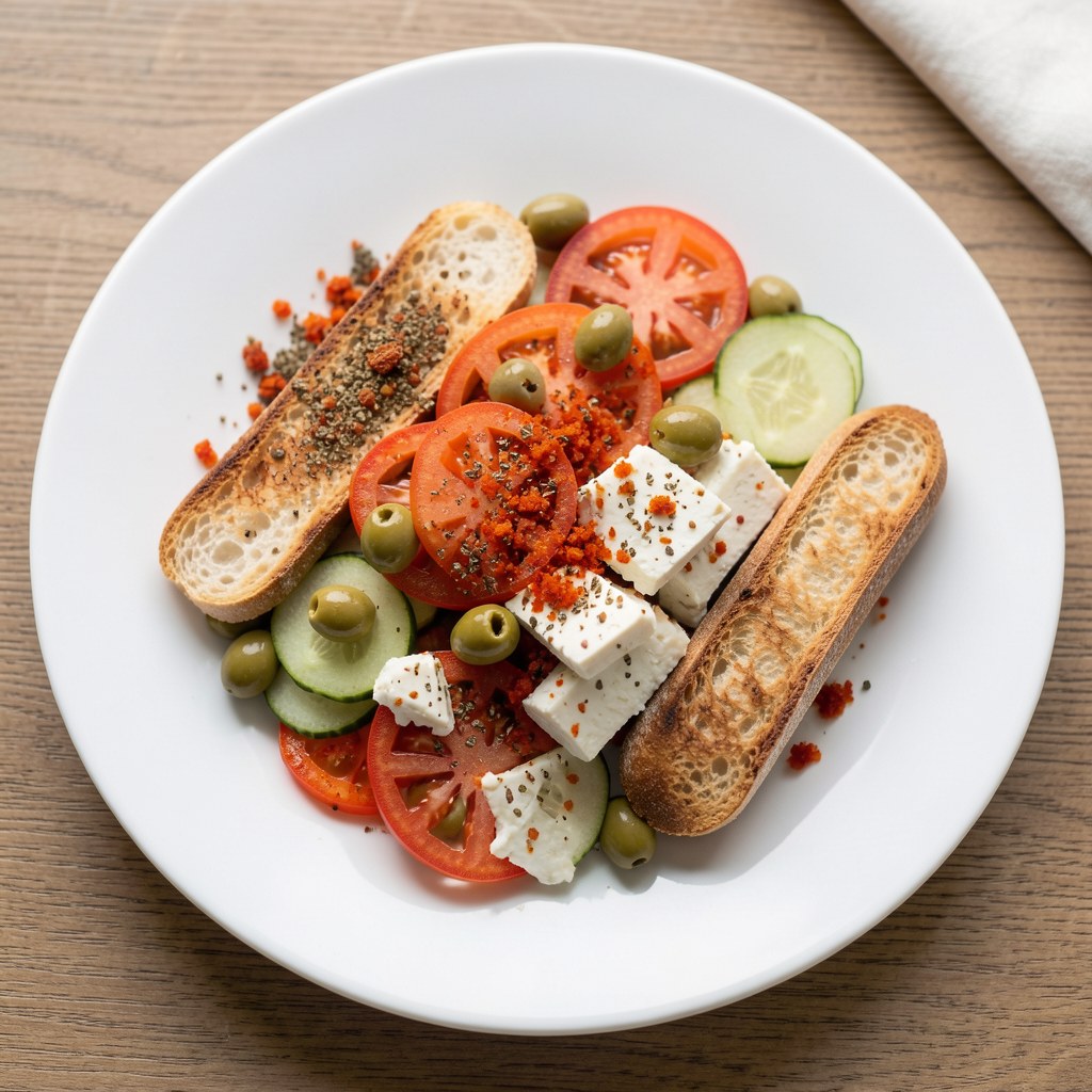 Śniadanie na talerzu po turecku