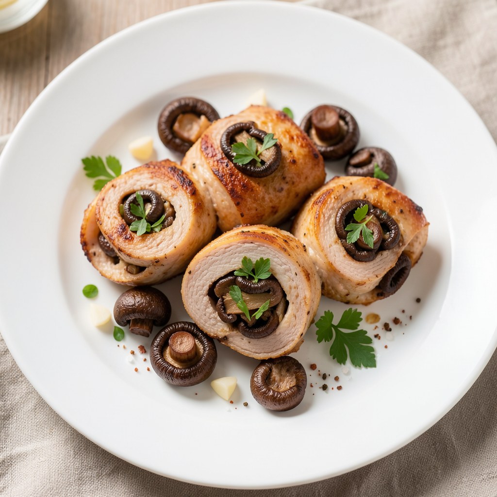 Filet z kurczaka z natką i pieczarkami