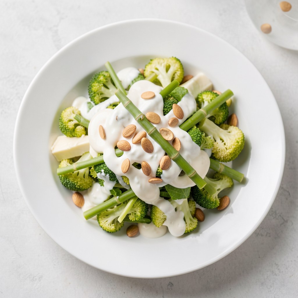 Sałatka brokułowa z bambusem i orzechami