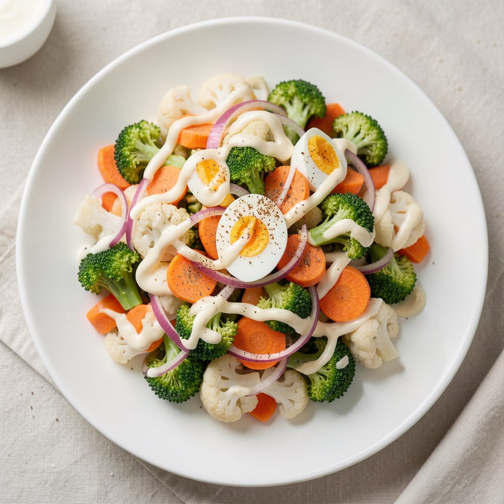 Sałatka kalafiorowo-brokułowa