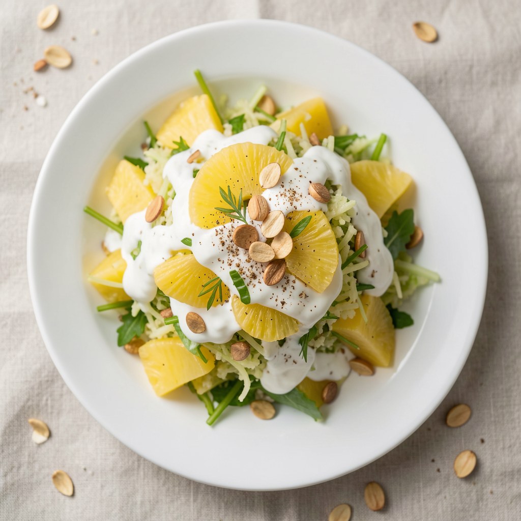 Sałatka selerowa z ananasem i żółtym serem