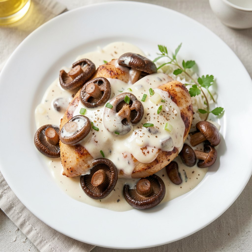 Piersi z kurczaka z pieczarkami