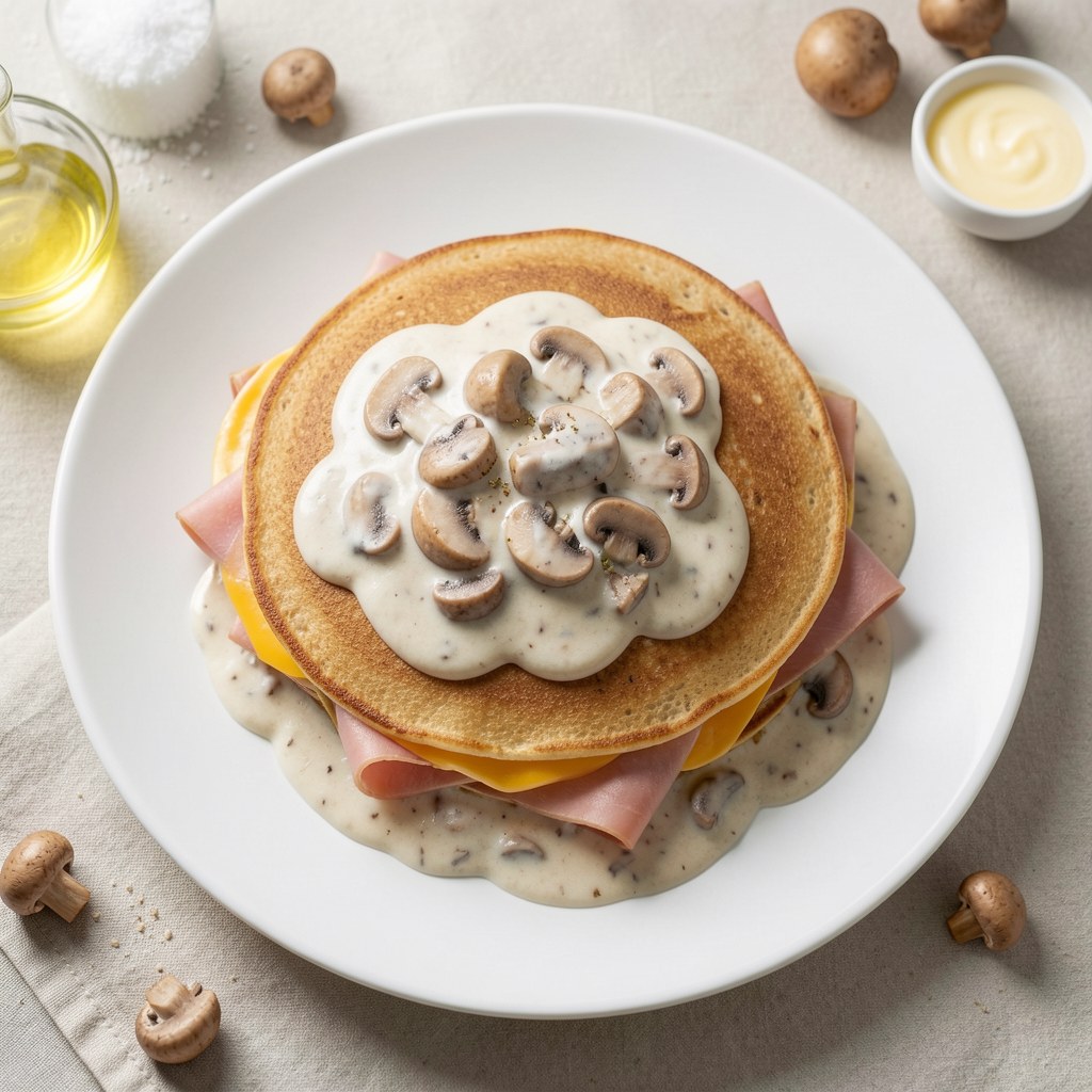 Naleśniki z sosem serowo-grzybowym