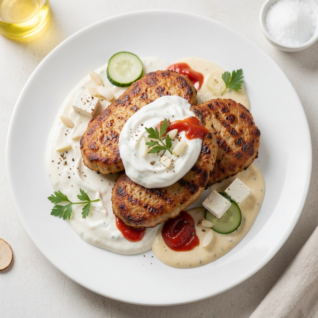 Karkówka w musztardzie z sosem czosnkowym