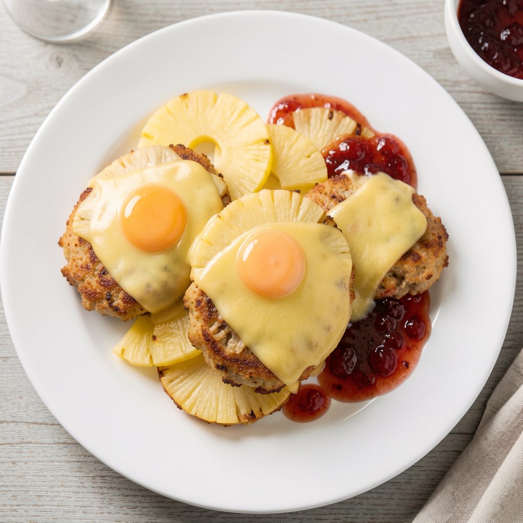 Kotlety z ananasem i żurawinami