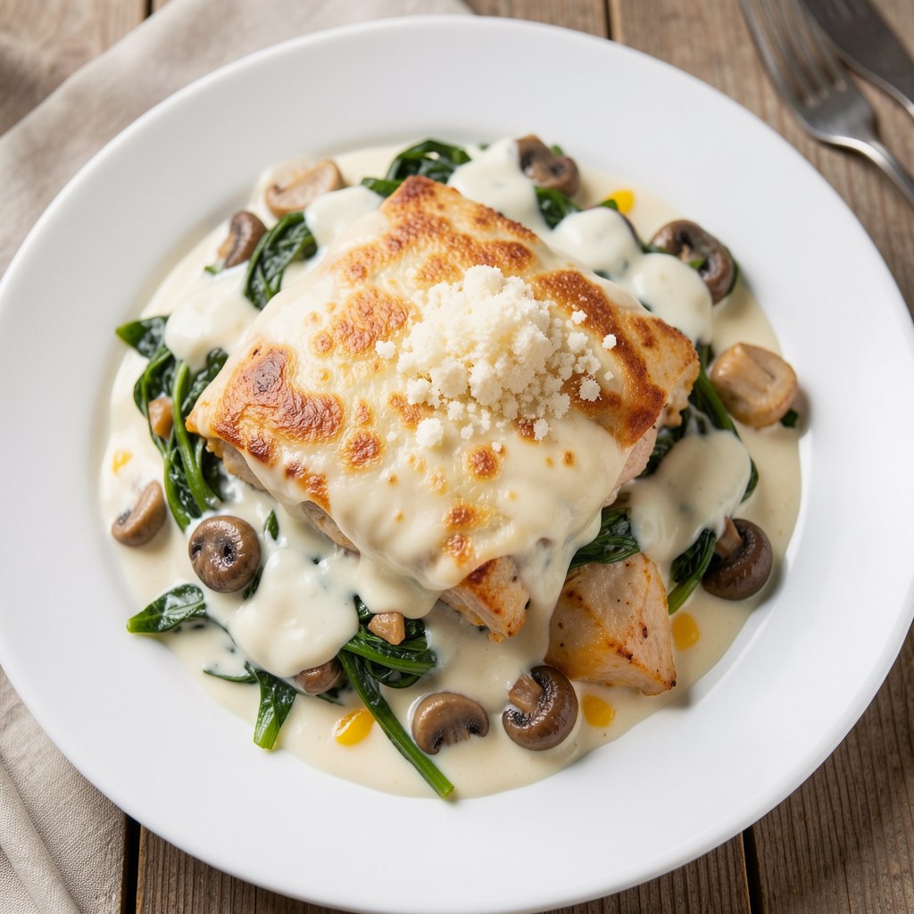 Seler z kurczakiem i pieczarkami