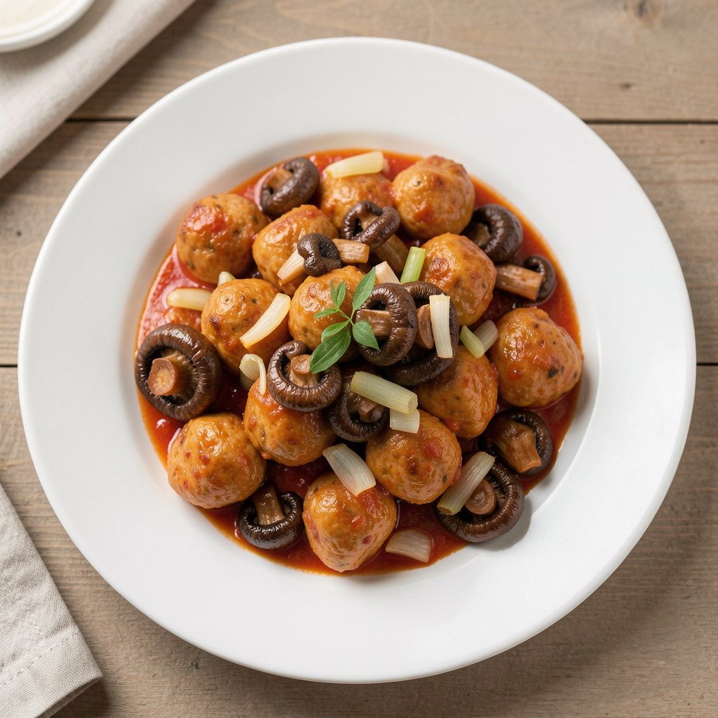 Żołądki drobiowe z pieczarkami